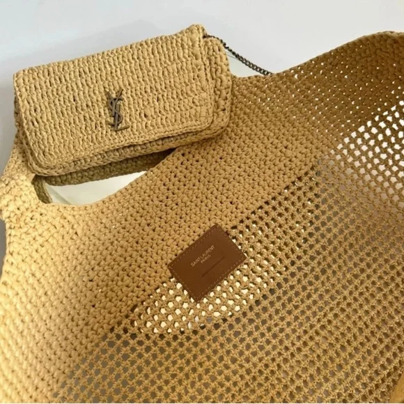 Elegant Tan Crochet Women's Bag - Picture 12 of 16